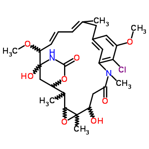 O3-去2-(乙?；谆被?-1-氧代丙基-美登素結(jié)構(gòu)式_57103-68-1結(jié)構(gòu)式