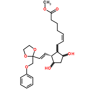 (Z)-7-[(1R)-3α,5α-二羥基-2β-[(E)-2-(2-苯氧基甲基-1,3-二氧雜烷-2-基)乙烯]環(huán)戊并n-1α-基]-5-庚烯酸甲酯結構式_59619-78-2結構式