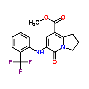 Methyl 5-oxo-6-(2-trifluoromethylphenylamino)-1,2,3,5-tetrahydroindolizine-8-carboxylateStructure,612065-22-2Structure Methyl 5-oxo-6-(2-trifluoromethylphenylamino)-1,2,3,5-tetrahydroindolizine-8-carboxylate Structure,612065-22-2Structure