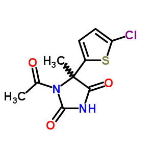 1-乙?；?5-(5-氯-2-噻吩)-5-甲基-2,4-咪唑啉二酮結(jié)構(gòu)式_62032-05-7結(jié)構(gòu)式