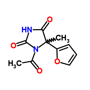 1-乙?；?5-(2-呋喃)-5-甲基-2,4-咪唑啉二酮結(jié)構(gòu)式_62032-09-1結(jié)構(gòu)式