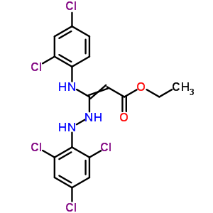 3-[(2,4-二氯苯基)氨基]-3-[2-(2,4,6-三氯苯基)肼基]丙烯酸乙酯結(jié)構(gòu)式_63665-92-9結(jié)構(gòu)式