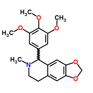 5,6,7,8-四氫-6-甲基-5-(3,4,5-三甲氧基苯基)-1,3-二氧代[4,5-g]異喹啉結(jié)構(gòu)式_63979-53-3結(jié)構(gòu)式