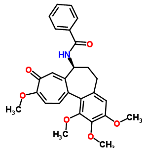 (S)-6,7-二氫-1,2,3,10-四甲氧基-7-(苯甲?；被?苯并[a]庚搭烯-9(5H)-酮結(jié)構(gòu)式_63989-75-3結(jié)構(gòu)式