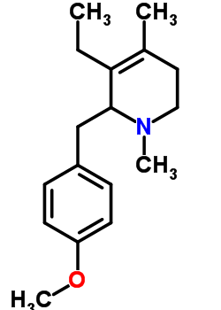 3-乙基-1,2,5,6-四氫-2-[(4-甲氧基苯基)甲基]-1,4-二甲基吡啶氫溴酸結(jié)構(gòu)式_64088-86-4結(jié)構(gòu)式