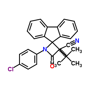 1-(4-氯苯基)-3-(1,1-二甲基乙基)-4-氧代-螺[氮雜丁烷-2,9-[9H]芴]-3-甲腈結(jié)構(gòu)式_68161-23-9結(jié)構(gòu)式