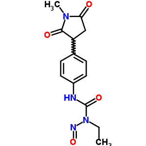 1-乙基-3-[4-(1-甲基-2,5-二氧代-吡咯烷-3-基)苯基]-1-亞硝基-脲結(jié)構(gòu)式_72676-67-6結(jié)構(gòu)式