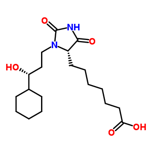 7-[(4S)-3-[(3R)-3-環(huán)己基-3-羥基丙基]-2,5-二氧代咪唑烷-4-基]庚酸結(jié)構(gòu)式_72814-32-5結(jié)構(gòu)式