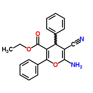 4H-pyran-3-carboxylicacid, 6-amino-5-cyano-2,4-diphenyl-, ethyl esterStructure,73035-26-4Structure 4H-pyran-3-carboxylicacid, 6-amino-5-cyano-2,4-diphenyl-, ethyl ester Structure,73035-26-4Structure