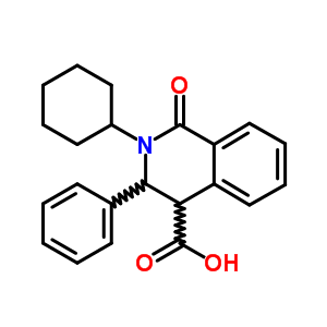 2-Cyclohexyl-1-oxo-3-phenyl-1,2,3,4-tetrahydro-4-isoquinolinecarboxylic acidStructure,73349-37-8Structure 2-Cyclohexyl-1-oxo-3-phenyl-1,2,3,4-tetrahydro-4-isoquinolinecarboxylic acid Structure,73349-37-8Structure