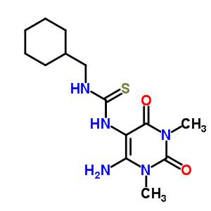 Thiourea,n-(6-amino-1,2,3,4-tetrahydro-1,3-dimethyl-2,4-dioxo-5-pyrimidinyl)-n-(cyclohexylmethyl)-Structure,7472-94-8Structure Thiourea,n-(6-amino-1,2,3,4-tetrahydro-1,3-dimethyl-2,4-dioxo-5-pyrimidinyl)-n-(cyclohexylmethyl)- Structure,7472-94-8Structure