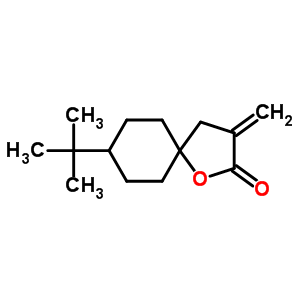 8-(1,1-二甲基乙基)-3-亞甲基-1-噁螺[4.5]癸烷-2-酮結(jié)構(gòu)式_75489-44-0結(jié)構(gòu)式