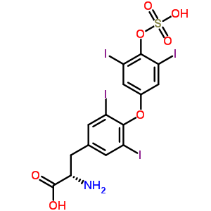 (2S)-2-氨基-3-[4-(3,5-二碘-4-磺基氧基苯氧基)-3,5-二碘苯基]丙酸結(jié)構(gòu)式_77074-49-8結(jié)構(gòu)式