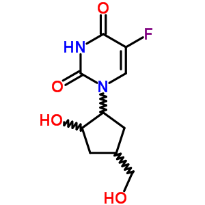 5-氟-1-[2-羥基-4-(羥基甲基)環(huán)戊基]嘧啶-2,4-二酮結(jié)構(gòu)式_78336-04-6結(jié)構(gòu)式