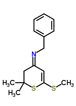苯甲胺N-[2,3-二氫-2,2-二甲基-6-(甲基硫代)-4H-硫代吡喃-4-基]-苯甲胺氫碘酸結構式_86795-66-6結構式