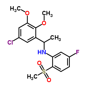 N-(1-(5-chloro-2,3-dimethoxyphenyl)ethyl)-5-fluoro-2-(methylsulfonyl)benzenamineStructure,903581-02-2Structure N-(1-(5-chloro-2,3-dimethoxyphenyl)ethyl)-5-fluoro-2-(methylsulfonyl)benzenamine Structure,903581-02-2Structure