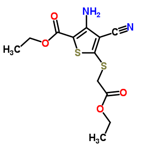 3-氨基-4-氰基-5-(乙氧基羰基甲基磺?；?噻吩-2-羧酸乙酯結(jié)構(gòu)式_91568-02-4結(jié)構(gòu)式