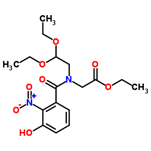 2-[2,2-二乙氧基乙基-(3-羥基-2-硝基-苯甲?；?氨基]乙酸乙酯結(jié)構(gòu)式_94295-86-0結(jié)構(gòu)式