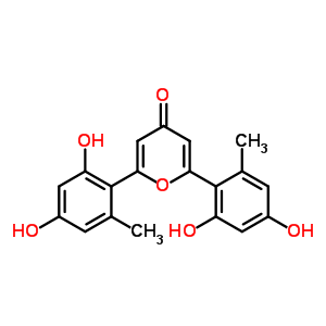 4H-pyran-4-one,2,6-bis(2,4-dihydroxy-6-methylphenyl)-Structure,94306-22-6Structure 4H-pyran-4-one,2,6-bis(2,4-dihydroxy-6-methylphenyl)- Structure,94306-22-6Structure