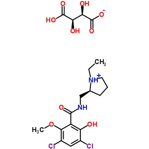 3,5-二氯-N-(1-乙基吡咯烷-2-甲基)-2-羥基-6-甲氧基苯酰胺酒石結構式_98185-20-7結構式